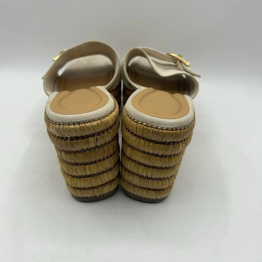 Franco Sarto‎ Women's A-Torino Espadrille Slides Ecru White Platform Size 8.5M